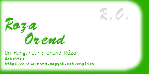 roza orend business card
